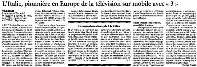 L’Italie, pionnière en Europe de la télévision mobile avec Tre