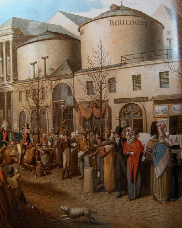 Source : « L’arrivée de la gazette au boulevard Montmartre », planche extraite des Tableaux de Paris sous le Premier Empire, Georg Emmanuel Opitz (1775-1841), peinture à l’aquarelle, 1831, cabinet des Estampes, Bibliothèque Nationale de France, Paris, France.
